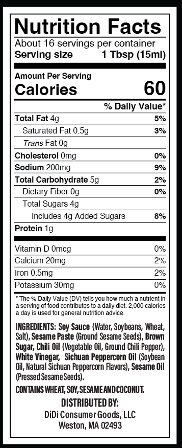 Sichuan Sesame Soy - 16fl oz.